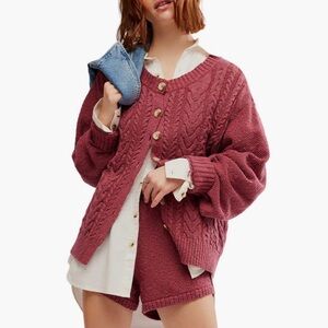 Free People - Cardigan & Shorts Set